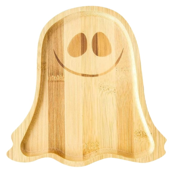 Halloween Serving Platter, Wooden Charcuterie Cheese Cutting Board Tray, Rustic Deli Snack Platter for Spooky Feast Table Kitchen Party Entertaining