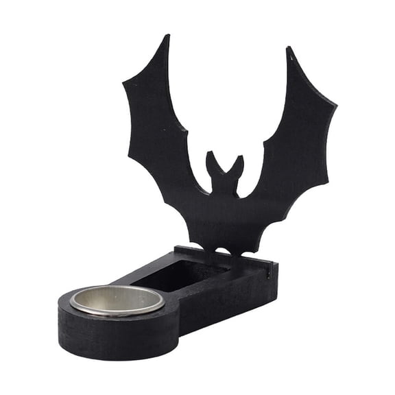 Halloween Shadow Bat Stand Funny Creative Horror Candlestick Ornament Projection Halloween Candle Stand Decor Bat Shadow Tea Light Scary Tea Light Candle Stands Decorations
