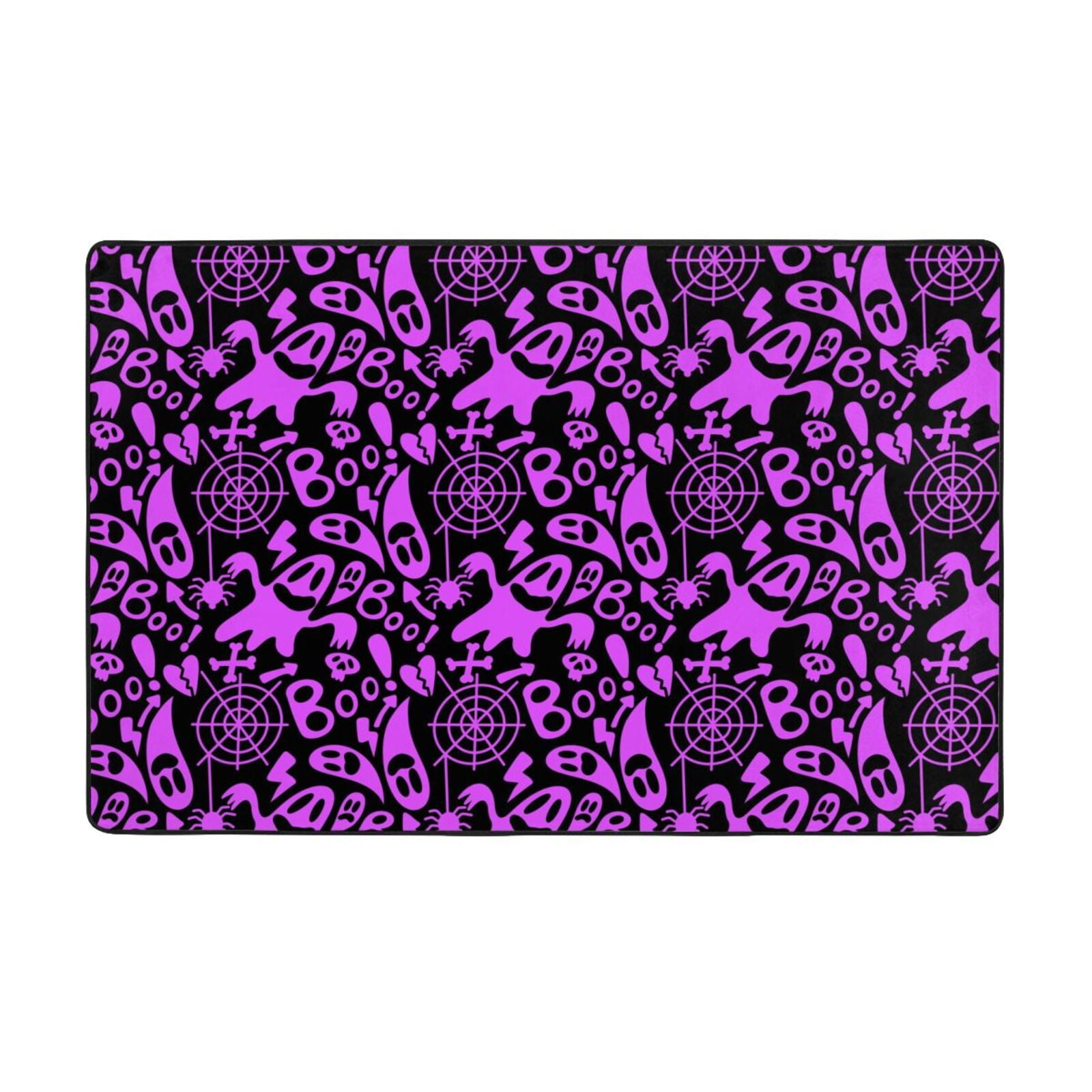 Halloween Shaggy Area Rug, pink ghost halloween print Rugs for Living ...