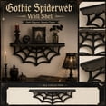 thumbnail image 1 of Halloween Shelf Decor Gothic Wall Decor 12 X 6 Inch Black Web Floating Shelf Spooky Halloween Decor for Bedroom Bathroom Home 1 Pack, 1 of 8