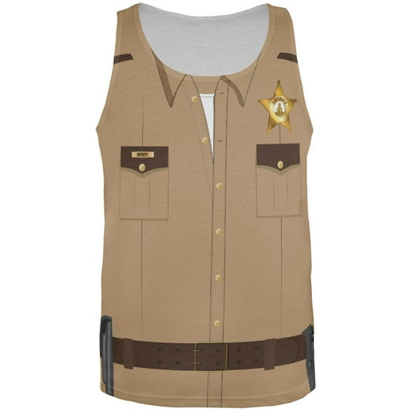 Halloween Sheriff Costume All Over Adult Tank Top - X-Large
