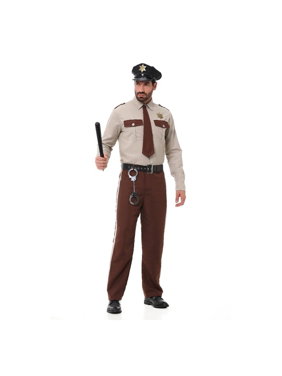 Halloween Sheriff Costume Outfit, Family Matching Role Play Uniform Set for Party Stage Performance and Festive Dress Up Events