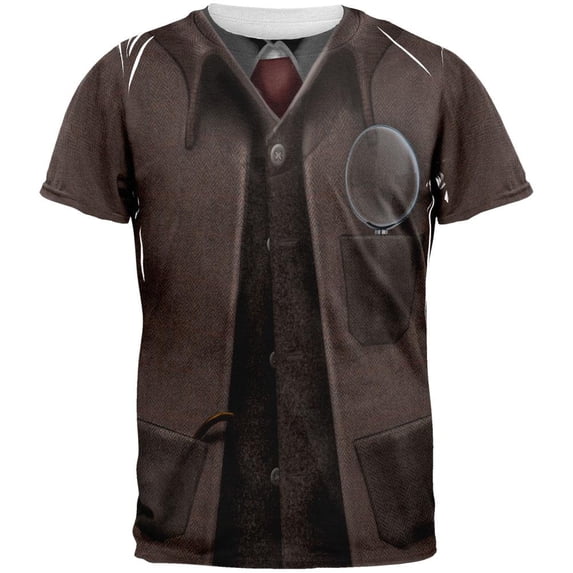 Halloween Sherlock Holmes Costume All Over Adult T-Shirt - Large