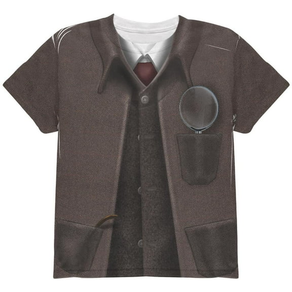 Halloween Sherlock Holmes Costume All Over Youth T Shirt Multi YLG