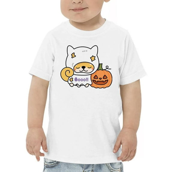 Halloween Shiba Ghost Costume T-Shirt Toddler -Image by Shutterstock, 4 Toddler