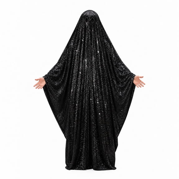 Halloween Shimmer Ghost Cloak Cosplay Outfits, Adult Loose Fit Ghost Wrap Attire, Fancy Dress Costume For Male Female Halloween Themed Parties
