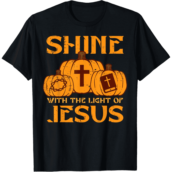 Halloween Shine With Light Jesus Christian Men Women T-Shirt