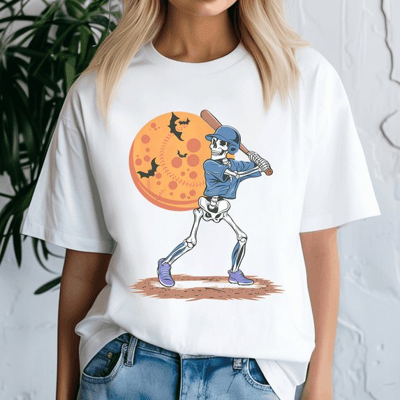 Halloween Shirt,Baseball Skeleton Halloween Player Catcher, Spooky Season Tee, Happy Halloween Shirt , Ghost Pumpkin Tshirt, Funny Holiday Gift,Horror Witchy