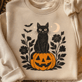 thumbnail image 1 of Halloween Shirt, Black Cat Pumpkin Sweatshirt, Spooky Season Hoodie, Cute Witchy Cat Graphic Tee, Fall Halloween Party Gift, Cat Lover Outfit, 1 of 9