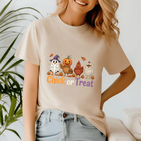 Halloween Shirt,Chick Or Treat Halloween Witch Spooky Chicken Farmer, Happy Halloween Shirt , Ghost Pumpkin Tshirt, Funny Holiday Gift,Horror Witchy