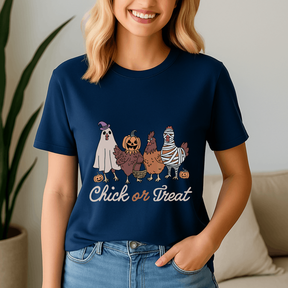 Halloween Shirt,Chick Or Treat Halloween Witch Spooky Chicken, Happy Halloween Shirt , Ghost Pumpkin Tshirt, Funny Holiday Gift,Horror Witchy