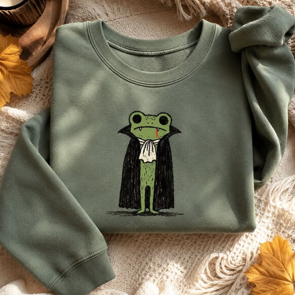 Halloween Shirt, Cute Vampire Frog Sweatshirt, Spooky Dracula Toad Hoodie, Funny Gothic Animal T-Shirt, Halloween Gift for Frog Lovers