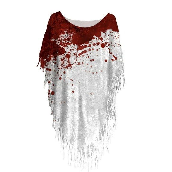Halloween Shirt For Women Funny O Neck Short Sleeve Halloween Clothes Gift Splatter Top