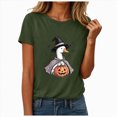 thumbnail image 1 of Halloween Shirt For Women Print T Shirt Short Sleeve T Shirt Top Spooky Pumpkin Gift Top, 1 of 9