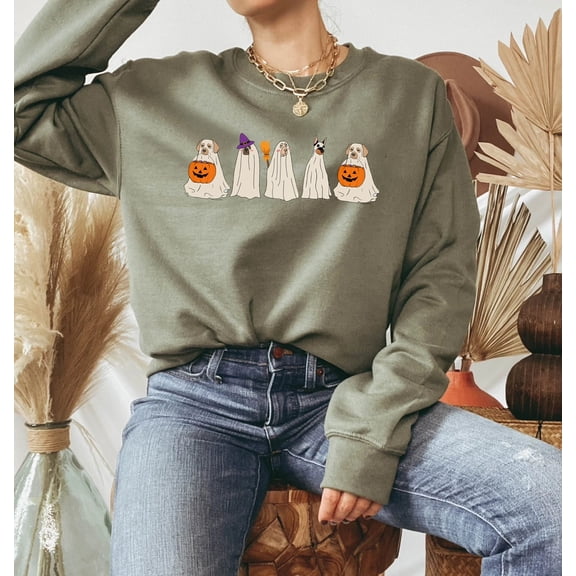 Halloween Shirt, Ghost Shirt, Halloween Dog Shirt, Ghost Dog Shirt, Spooky Season, Retro S