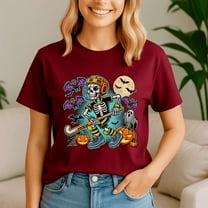 Halloween Shirt, Halloween Skeleton Field Hockey, Happy Halloween Shirt , Ghost Pumpkin Tshirt, Funny Holiday Gift,Horror Witchy