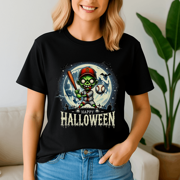 Halloween Shirt, Halloween Zombie Baseball Funny Skeleton Baseball Player, Happy Halloween Shirt , Ghost Pumpkin Tshirt, Funny Holiday Gift,Horror Witchy