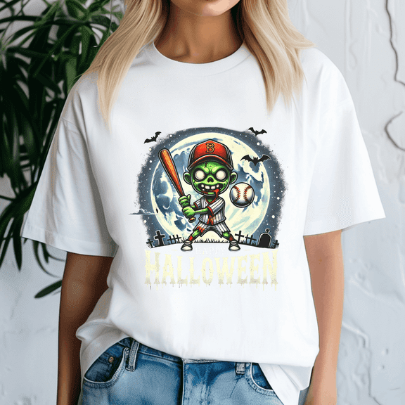Halloween Shirt, Halloween Zombie Baseball Funny Skeleton Baseball Player, Happy Halloween Shirt , Ghost Pumpkin Tshirt, Funny Holiday Gift,Horror Witchy