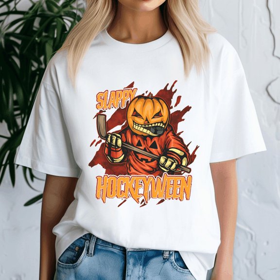 Halloween Shirt,Hockey Slappy Hockeyween Pumpkin Jack Lantern Halloween, Happy Halloween Shirt , Ghost Pumpkin Tshirt, Funny Holiday Gift,Horror Witchy