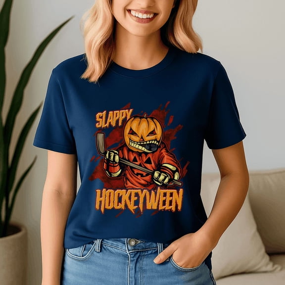 Halloween Shirt,Hockey Slappy Hockeyween Pumpkin Jack Lantern Halloween, Happy Halloween Shirt , Ghost Pumpkin Tshirt, Funny Holiday Gift,Horror Witchy
