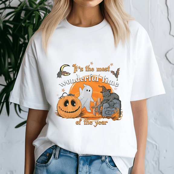 Halloween Shirt ,It The Most Wonderful Time Of The Year, Spooky Season Tee, Happy Halloween, Ghost Pumpkin Tshirt, Funny Holiday Gift,Horror Witchy