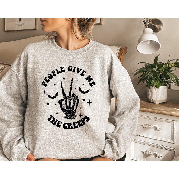 Halloween Shirt People Give Me The Creeps T-Shirt Horror Shirt Horror Gift for Men Skeleto