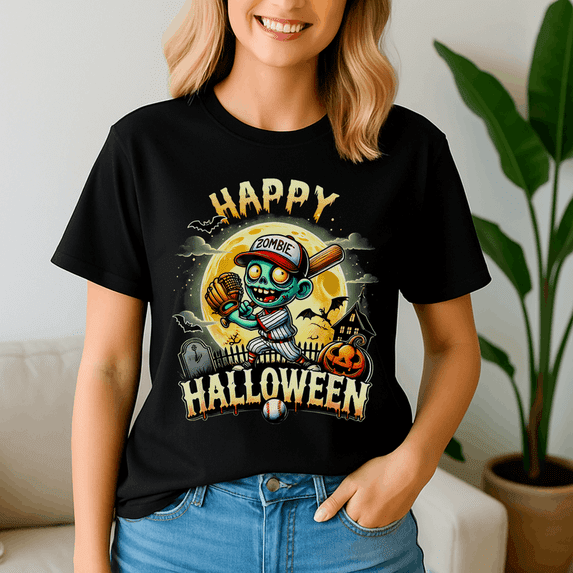 Halloween Shirt,Vintage Halloween Zombie Baseball Skeleton Baseball Players, Happy Halloween Shirt , Ghost Pumpkin Tshirt, Funny Holiday Gift,Horror Witchy
