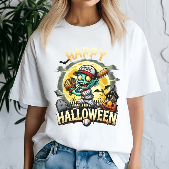 Halloween Shirt,Vintage Halloween Zombie Baseball Skeleton Baseball Players, Happy Halloween Shirt , Ghost Pumpkin Tshirt, Funny Holiday Gift,Horror Witchy