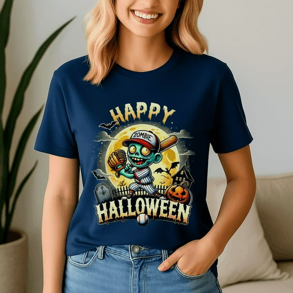 Halloween Shirt,Vintage Halloween Zombie Baseball Skeleton Baseball Players, Happy Halloween Shirt , Ghost Pumpkin Tshirt, Funny Holiday Gift,Horror Witchy