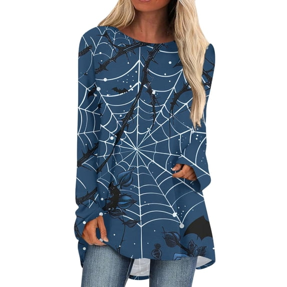 Halloween Shirt Women Crew Neck Breathable Comfort Lightweight Basic Tees,Casual Workout Clothes,Solid or Graphic Tshirts,2026 Fashion Outfit XL