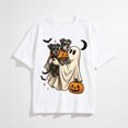 thumbnail image 1 of Halloween Shirt for Kids with Ghost Costume Dog Bat and Pumpkin Graphic, Short Sleeve for Boys and Girls, 1 of 6