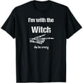 thumbnail image 1 of Halloween Shirt for Men I'm With The Witch Couples Costume T-Shirt, 1 of 3