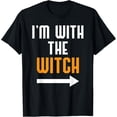 thumbnail image 1 of Halloween Shirts For Men I'm With The Witch Funny Halloween T-ShirtMen and women, Black T-shirt, size: Extra large, 1 of 4