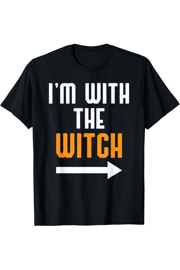 Halloween Shirts For Men I'm With The Witch Funny Halloween T-Shirt