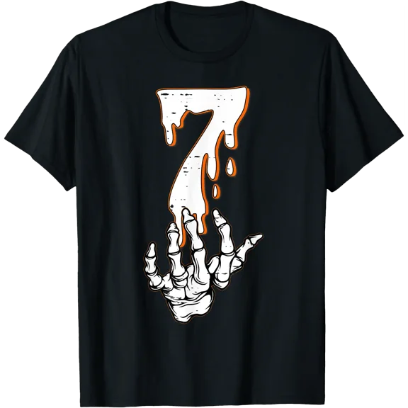 Halloween Shirts Number 7 Matching 67 Meme Skeleton Hand T-Shirt