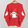 thumbnail image 1 of Halloween Shirts for Women Cute Spooky Ghost Print Pullover Sweatshirts Long Sleeve Crewneck Fall Clothes Tops Casual Comfortable Festive Fall Sweaters, 1 of 5