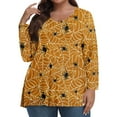 Halloween Shirts for Women Trendy Plus Size Pumpkin Bats Print Tshirts