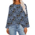 Halloween Shirts for Women Trendy Pumpkin Bats Graphic Tshirts Roll Up