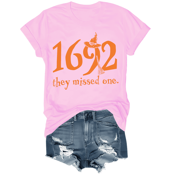 Halloween Shirts Womens Witch Tshirts 1692 They Missed One Shirt