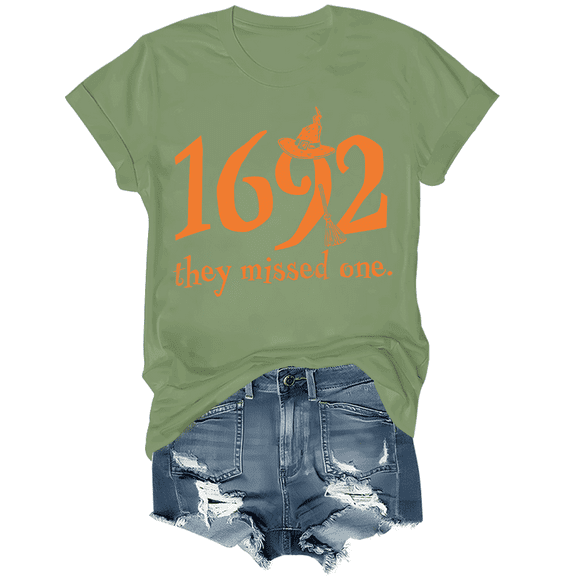Halloween Shirts Womens Witch Tshirts 1692 They Missed One Shirt