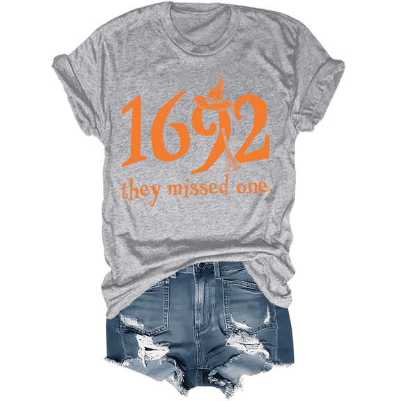 Halloween Shirts Womens Witch Tshirts 1692 They Missed One Shirt