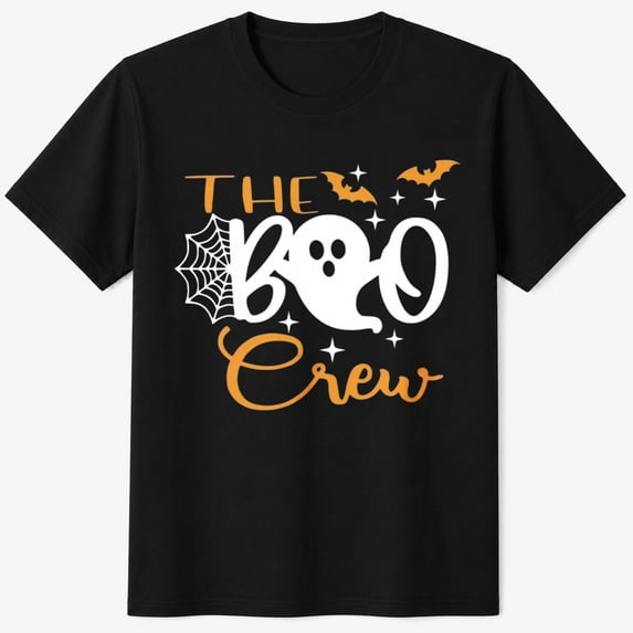 Halloween Shirts for Kids, The Boo Crew Ghost Typography Graphic Halloween T-Shirt