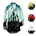thumbnail image 1 of Halloween Shirts for Men Casual Long Sleeve Button Down Lapel Blouse Outdoor Loose Comfy Mens Shirts Light Blue S, 1 of 5