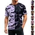 thumbnail image 1 of Halloween Shirts for Men Ghost Pumpkin Print Crew Neck Scary Costumes Witch Hat Graphic Short Sleeve Funny Fall Tees XL, 1 of 6