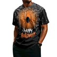 thumbnail image 1 of Halloween Shirts for Men Short Sleeve T-Shirts Pumpkin Bat All Over Pumpkin Print Novelty Spooky Holiday Tops Ginger M, 1 of 7