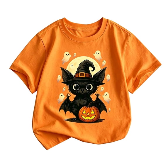Halloween Shirts for Toddler Boys Round Neck Short Sleeve T-Shirts Casual Holiday Tee Graphic Clothes Tee Tops