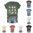 thumbnail image 1 of Halloween Shirts for Women Fashionable Floral Print Short Sleeve T Shirt For Day Celebration Round Neck Top Womens T-Shirts and Green L, 1 of 4