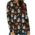 thumbnail image 1 of Halloween Shirts for Women Long Sleeve T-Shirts Funny Graphic Print Casual Loose Comfy Crewneck Tunic Tops Women Fall Outfit, 1 of 4