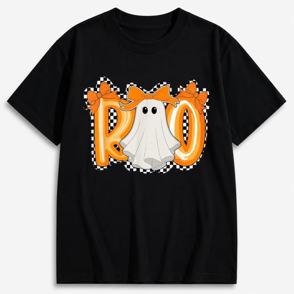 Halloween Shirts for Women, Retro Boo Ghost Graphic T-Shirt, Spooky Season Tee