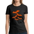 thumbnail image 1 of Halloween Shirts for Women Scary Bats Flying Graphic Tee - S M L XL 2XL 3XL, 1 of 2